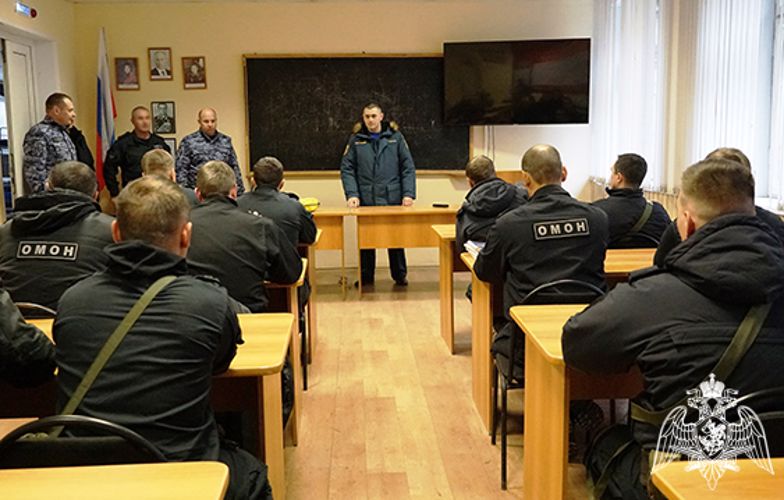 В Ульяновске для сотрудников ОМОН «Симбир» состоялось занятие по пожарной безопасности