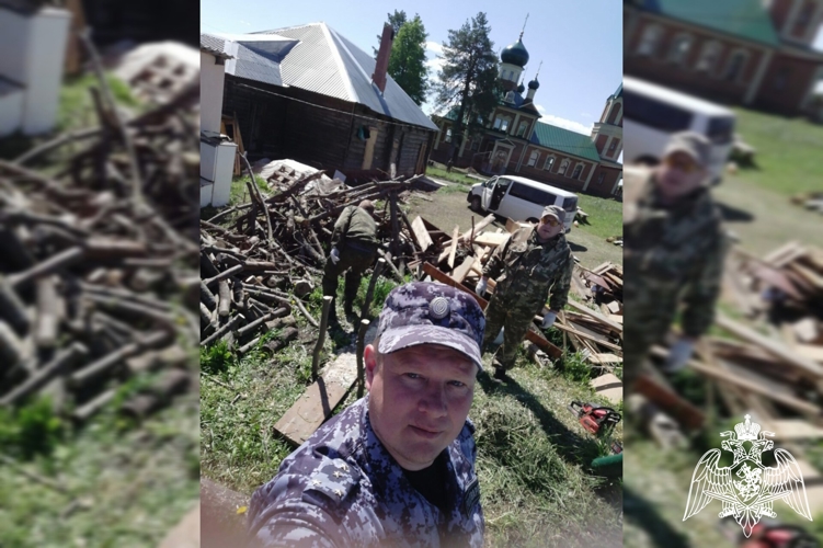 Ульяновские росгвардейцы благоустроили территорию Свято-Троицкого скита женского монастыря