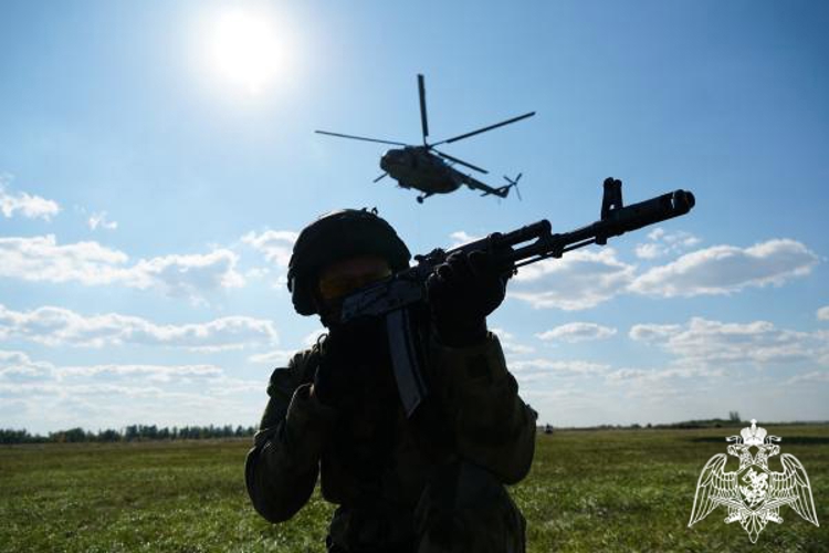 В Ульяновске росгвардейцы провели тренировку по беспарашютному десантированию