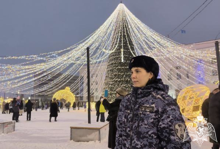 Сотрудники Росгвардии обеспечили общественный порядок на открытии главной ёлки в Ульяновске