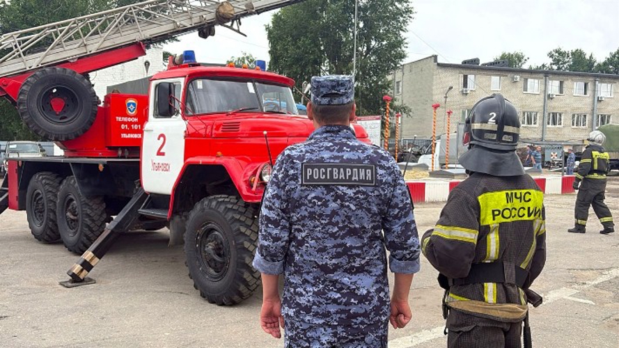 Ульяновские росгвардейцы провели плановые пожарные учения